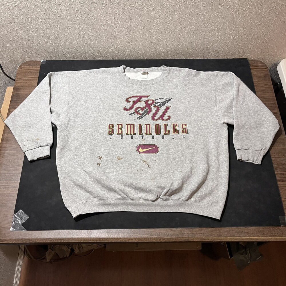 FSU Sweatshirt Nike Vintage Florida State Seminoles USA Spear Pullover Thrashed
